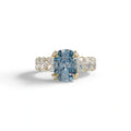 4 Carat Blue Cushion Cut Full Eternity Lab Grown Diamond Ring - Enigma - 10K Solid Gold / Yellow Gold