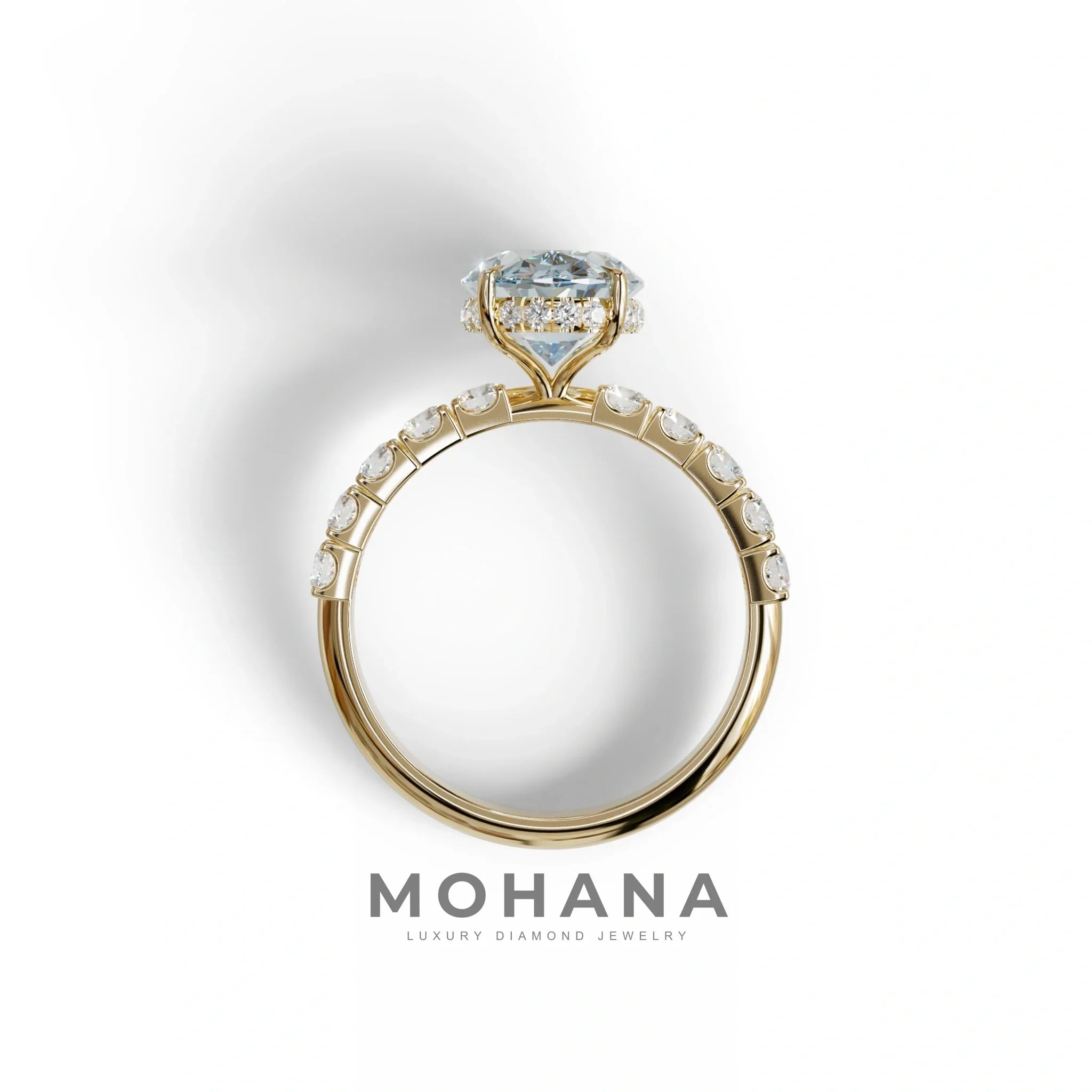 4 Carat Blue Oval Cut Hidden Halo Lab Diamond Engagement Ring - Christie’s