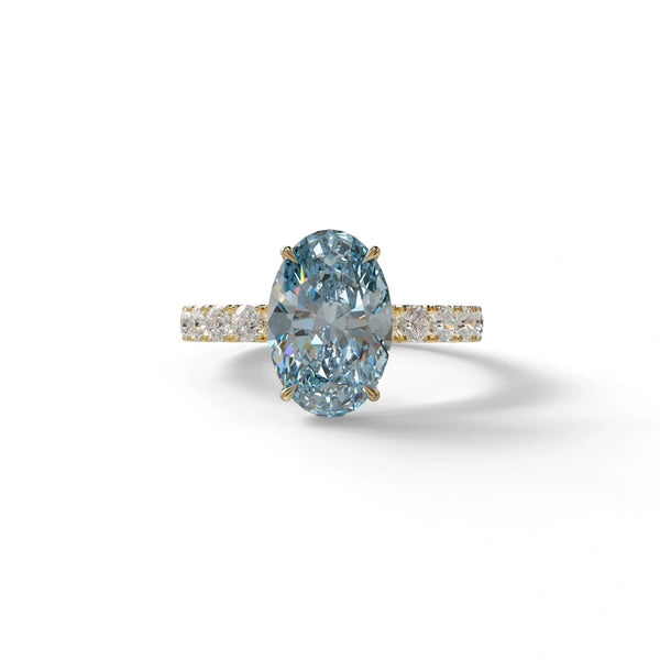 4 Carat Blue Lab Grown Diamond Engagement Ring – Oval Cut Hidden Halo | Christie's