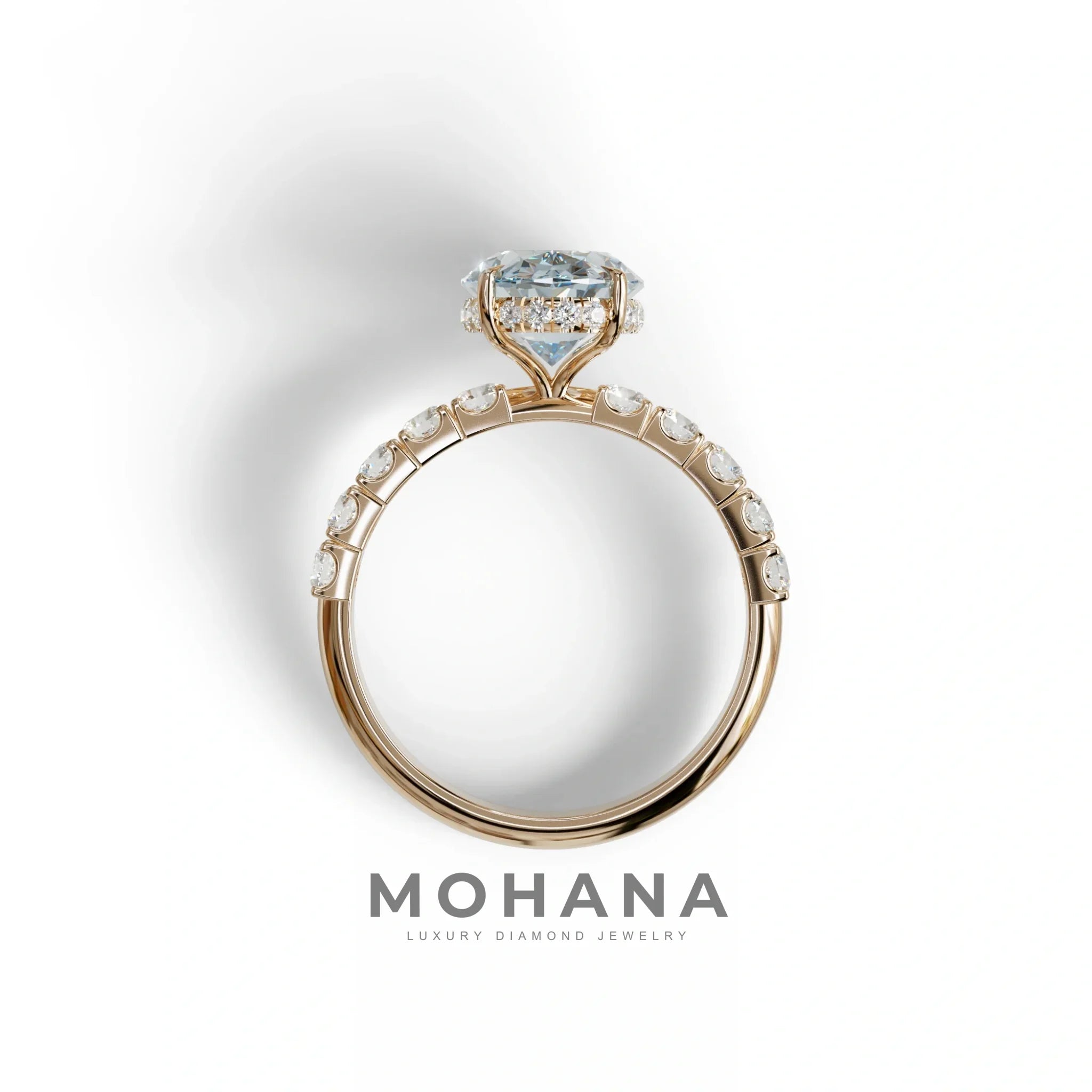 4 Carat Blue Oval Cut Hidden Halo Lab Diamond Engagement Ring - Christie’s