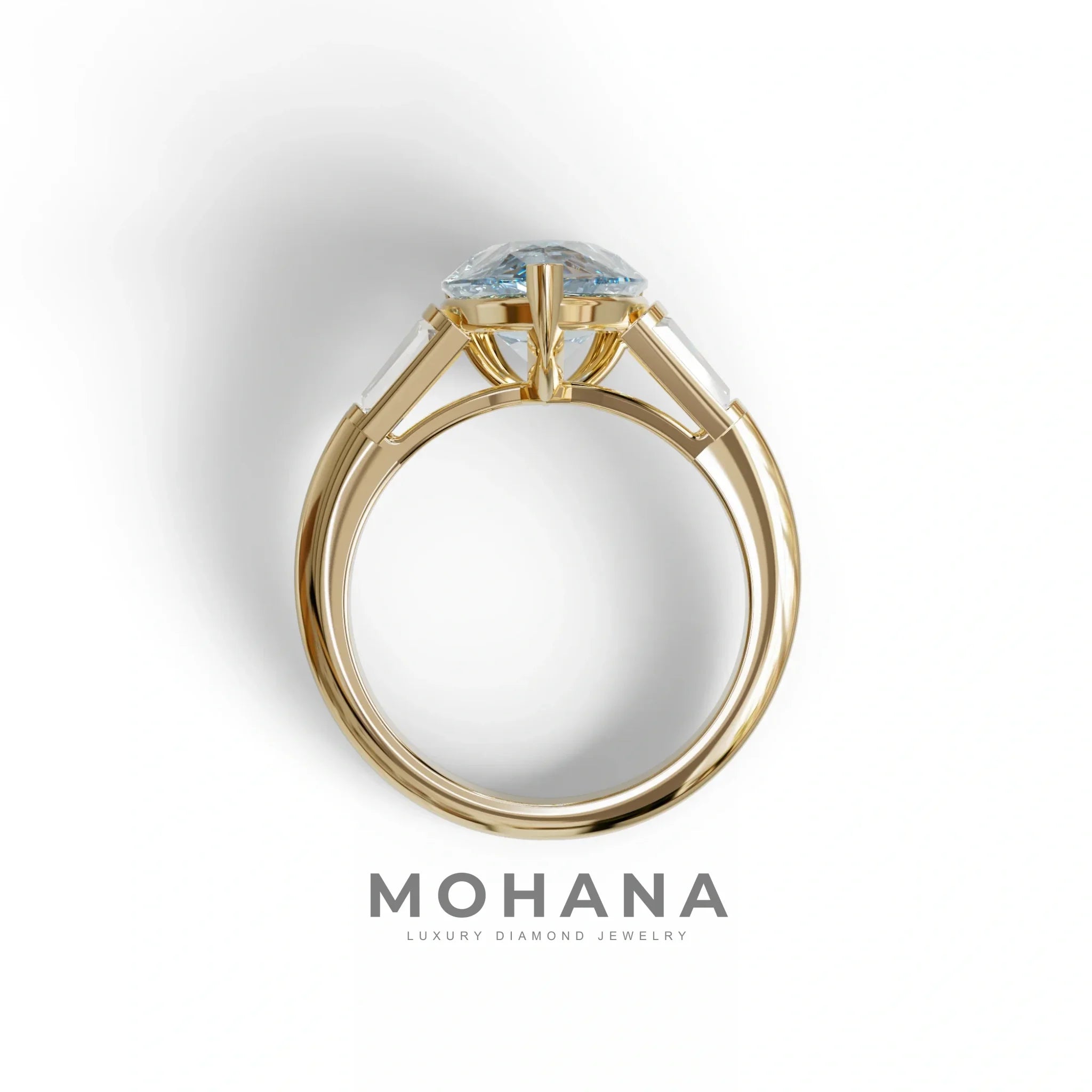 4 Carat Fancy Vivid Blue Pear cut Lab grown Diamond Engagement Ring -Claire