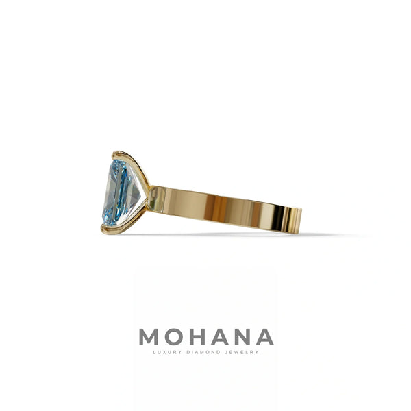 4 Carat Blue Lab Grown Diamond Engagement Ring – Radiant Cut Solitaire | Crownfire alternate view