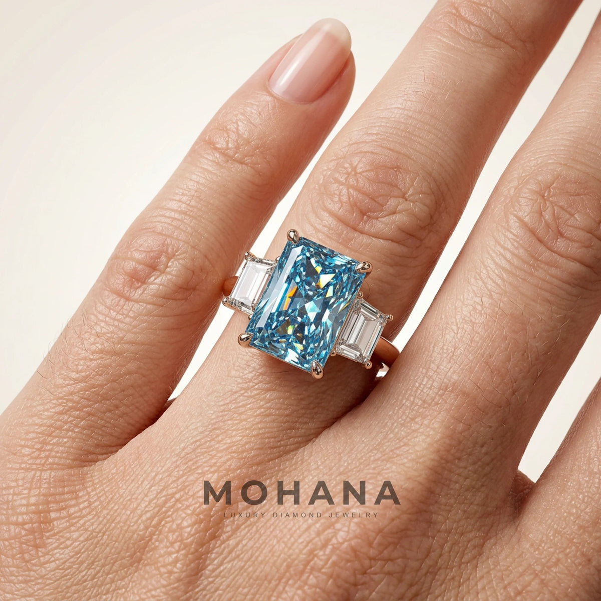 Vivid Blue Lab Diamond Ring - Rarest Fancy Color | Mohana Jewels ...
