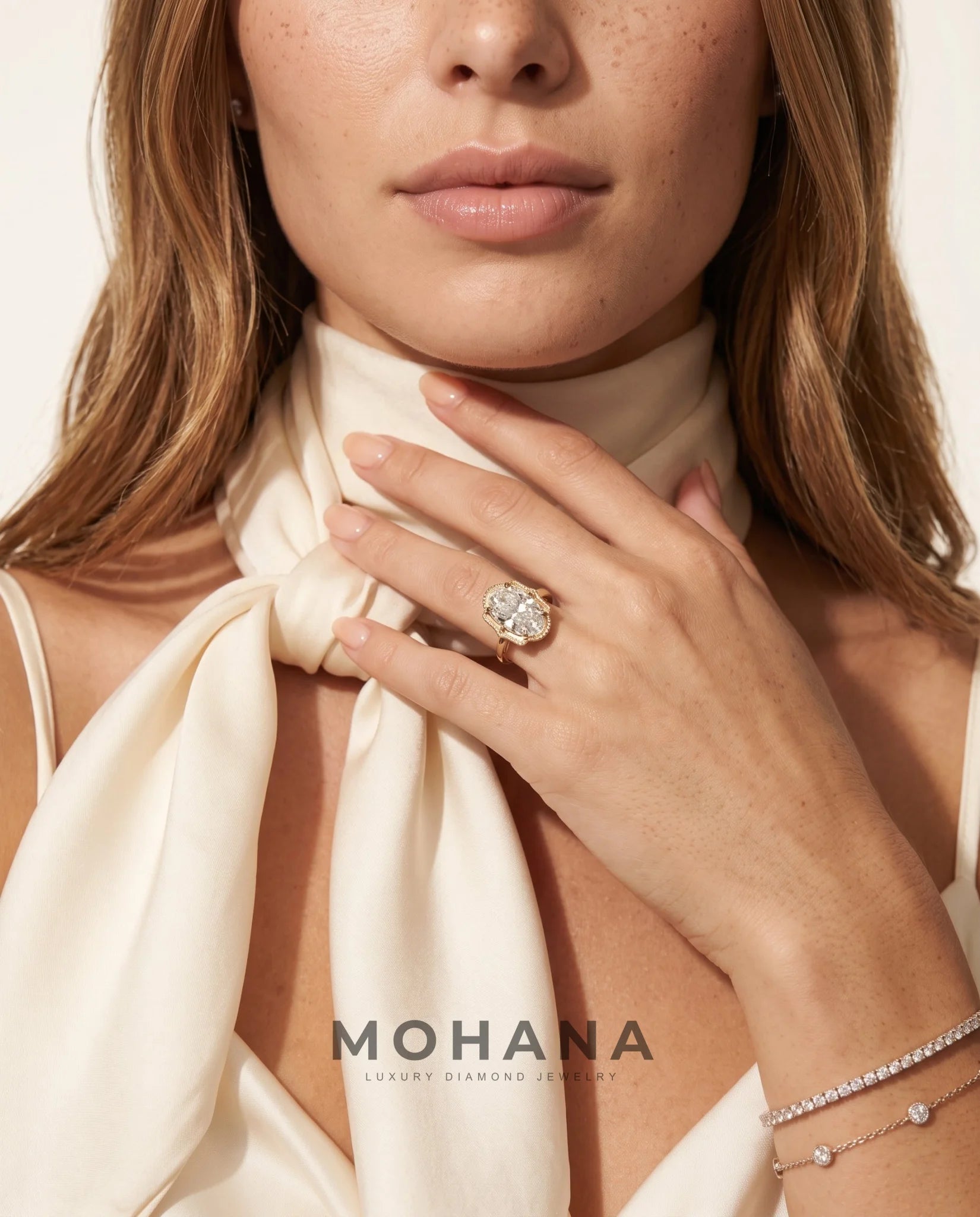 Ready to Ship 4 Carat Colorless Oval Vintage Solitaire Yellow Gold Diamond Ring — view 14