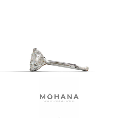 3 Carat E/VVS Princess Cut Lab Diamond In 3 Stones Claw Prongs Setting Ring