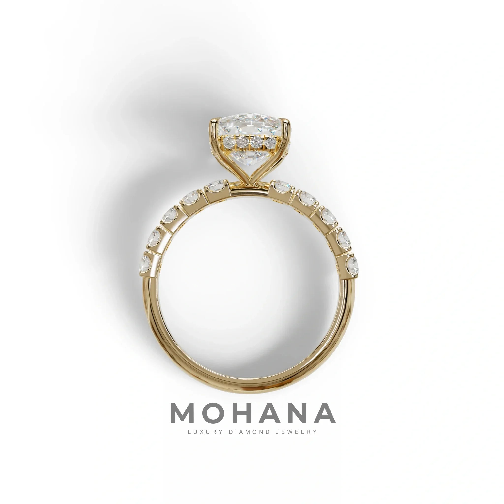 4 Carat Elongated Cushion Cut Lab Diamond Engagement Ring - Sandrine