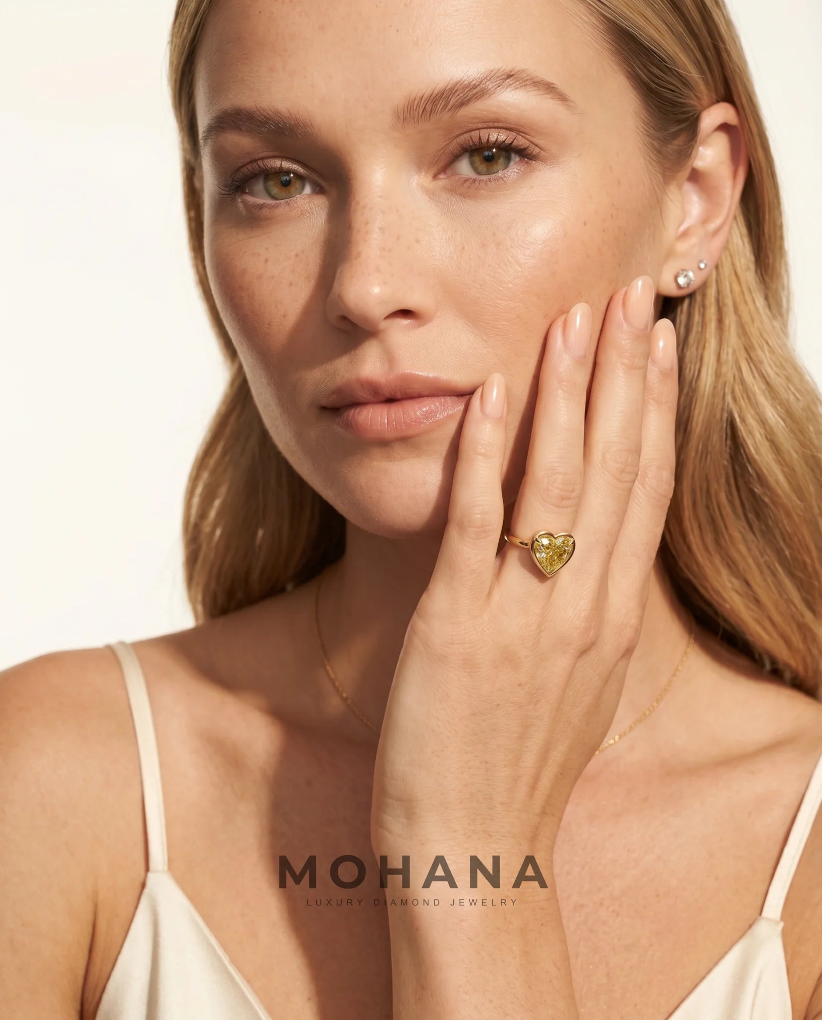 Ready to Ship 4 Carat Fancy Intense Yellow Heart Cut Bezel Solitaire Yellow Gold Diamond Ring — view 9