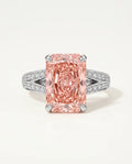 Ready to Ship 4 Carat Fancy Vivid Pink Radiant Diamond Ring — view 2