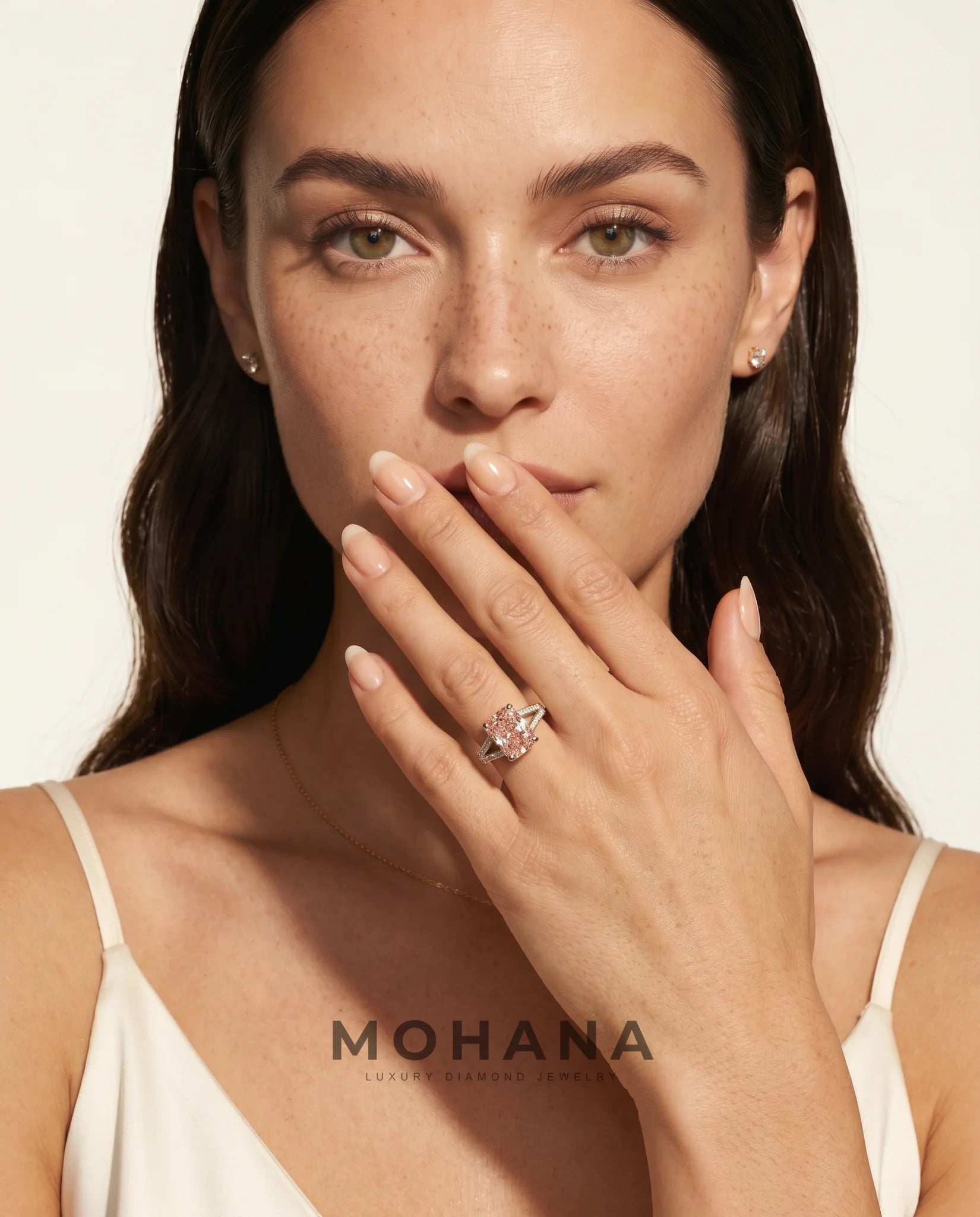 Ready to Ship 4 Carat Fancy Vivid Pink Radiant Diamond Ring — view 8