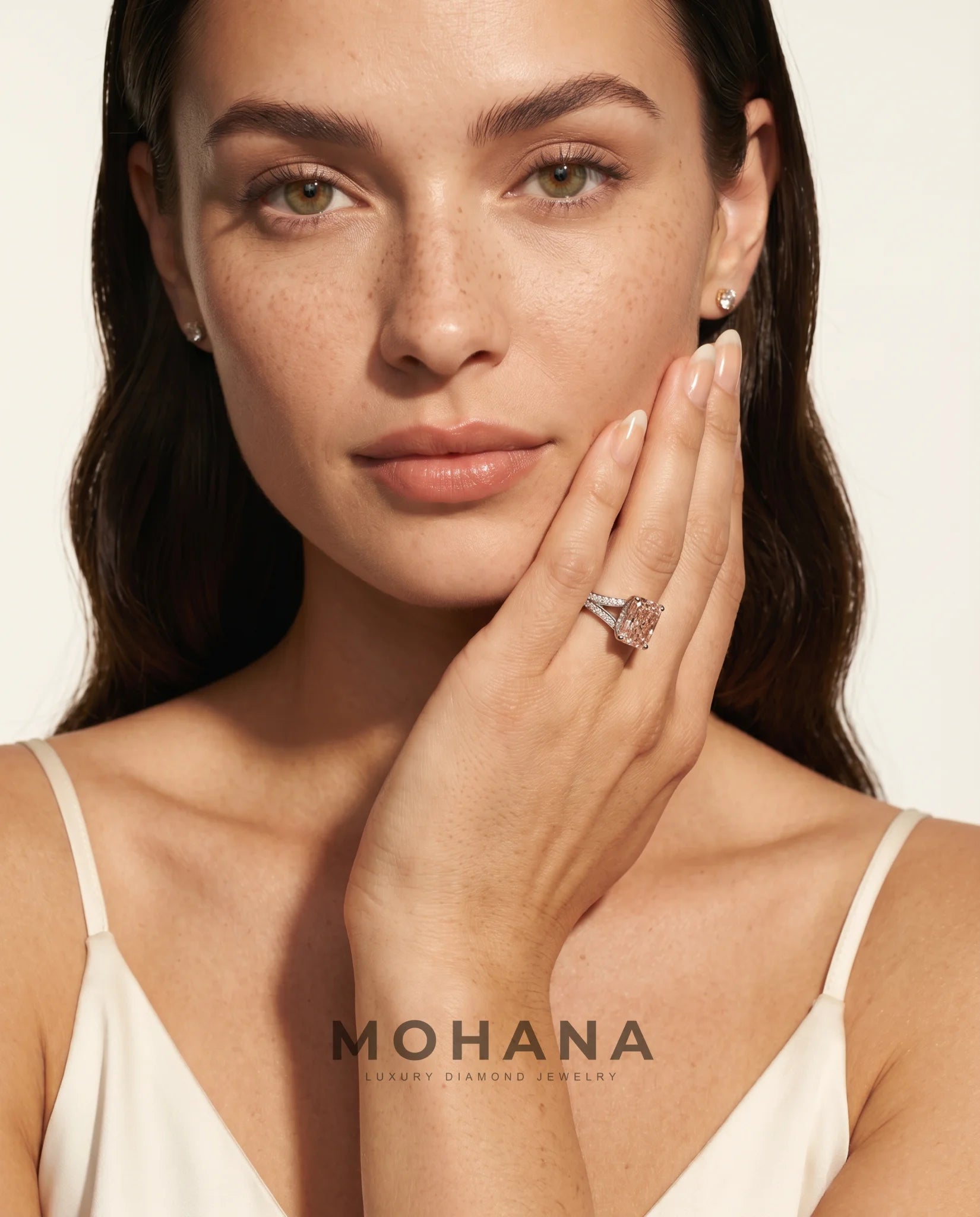 Ready to Ship 4 Carat Fancy Vivid Pink Radiant Diamond Ring — view 7