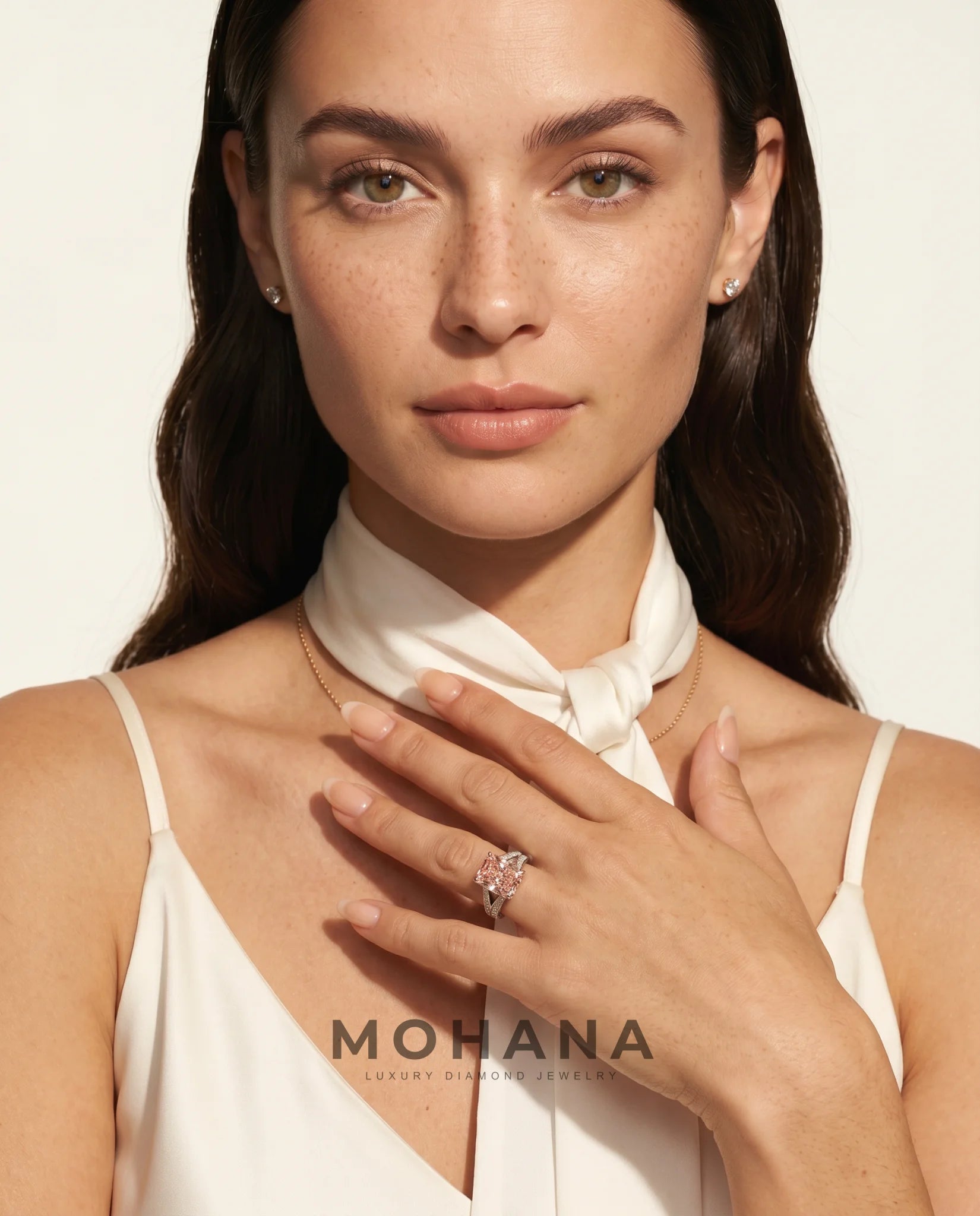 Ready to Ship 4 Carat Fancy Vivid Pink Radiant Diamond Ring — view 12