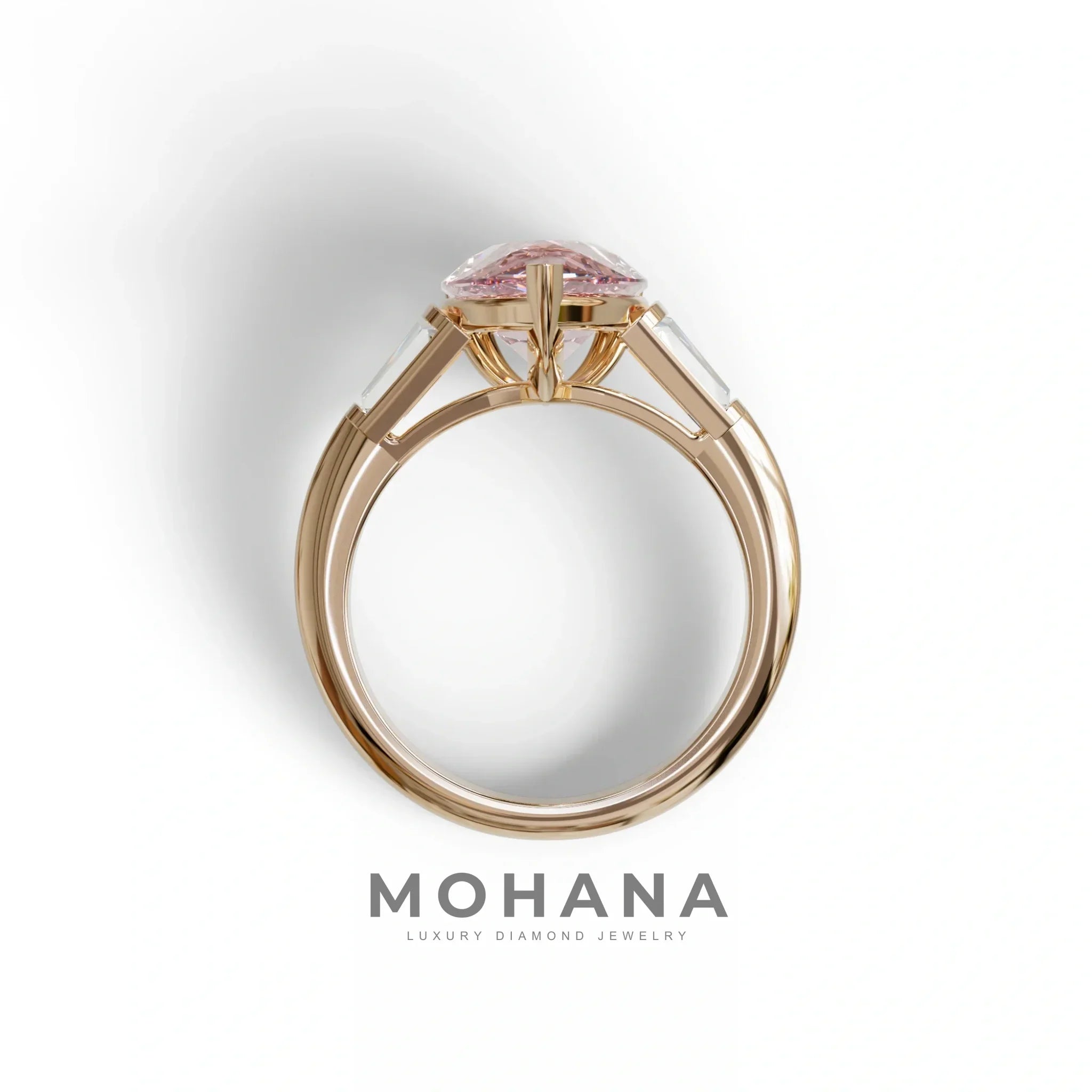4 Carat Fancy Vivid Pink Pear Cut lab Grown Diamond Engagement Ring - Claire