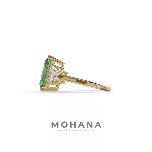 4 Carat Green Lab Grown Diamond Engagement Ring – Radiant Cut Three Stone | Tacori alternate view