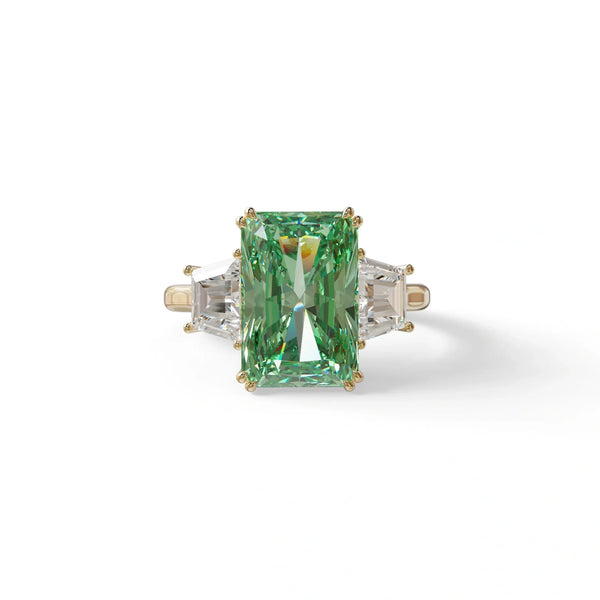 4 Carat Green Lab Grown Diamond Engagement Ring – Radiant Cut Three Stone | Tacori