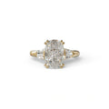 4 Ct Diamond Ring E VVS Elongated Cushion Cut Diamond Ring - Sagittarius - 10K Solid Gold / Yellow Gold