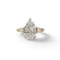 4 Carat Pear Cut Lab Grown Diamond Engagement Ring-Claire - 10K Solid Gold / Yellow Gold