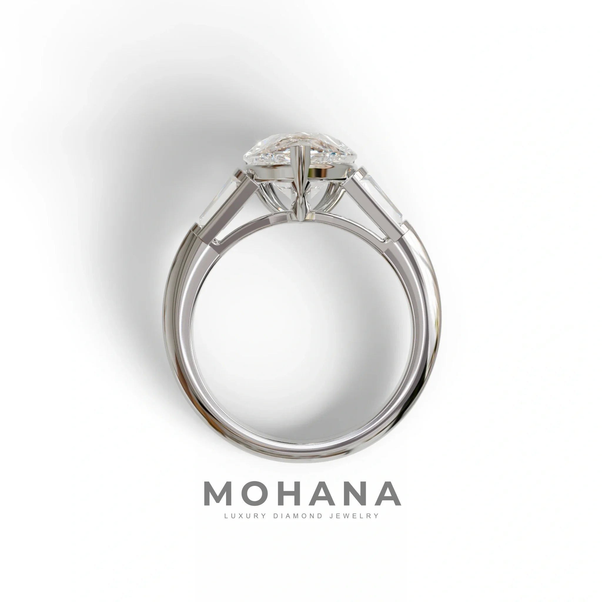 4 Carat Pear Cut Lab Grown Diamond Engagement Ring-Claire