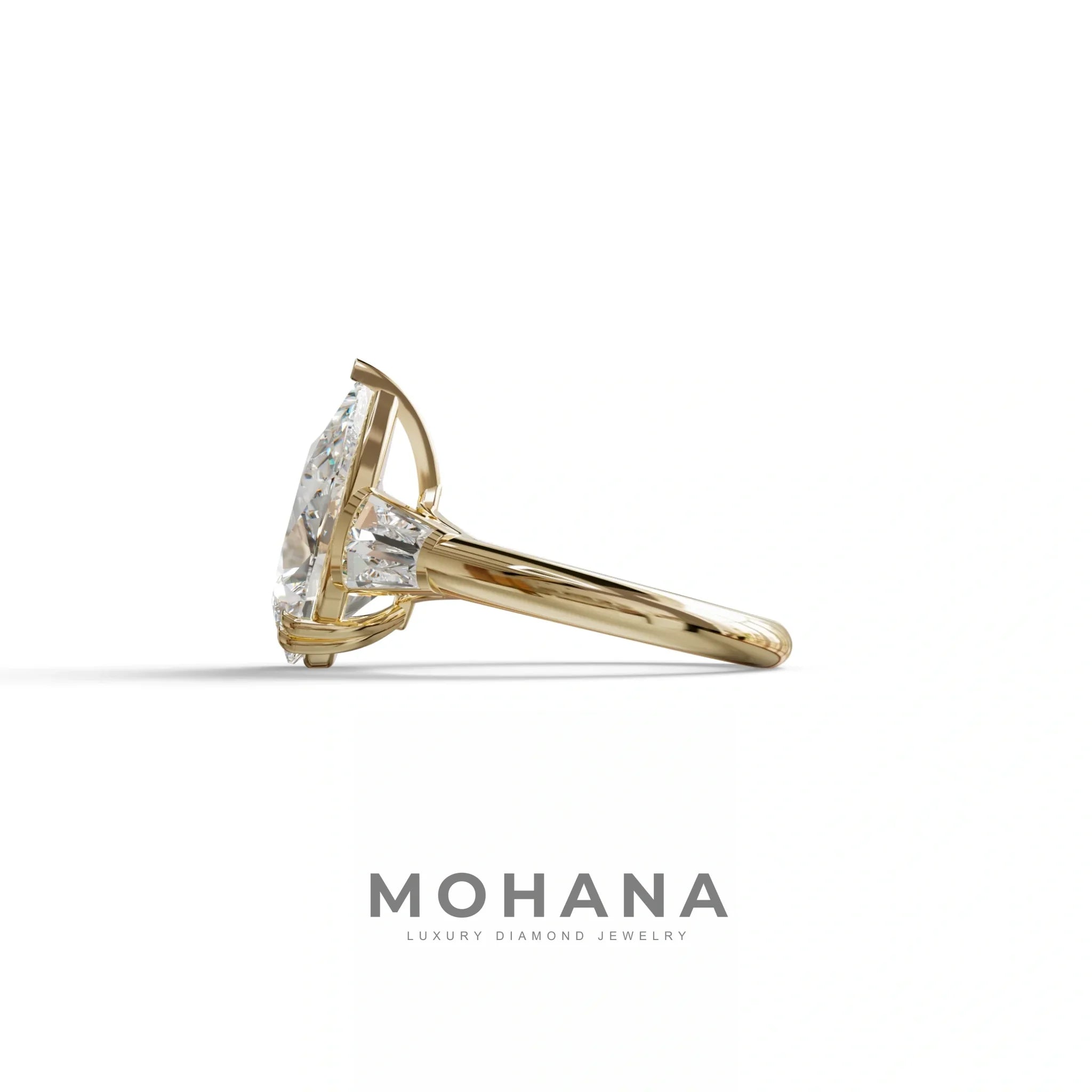 4 Carat Pear Cut Lab Grown Diamond Engagement Ring-Claire