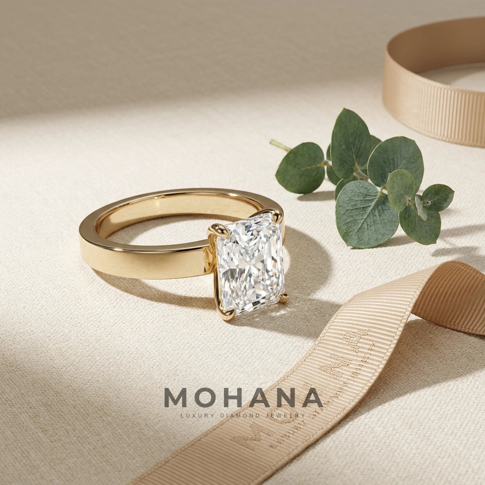 4 Carat Lab Grown Diamond Engagement Ring – Radiant Cut Solitaire | Crownfire - Engagement Ring