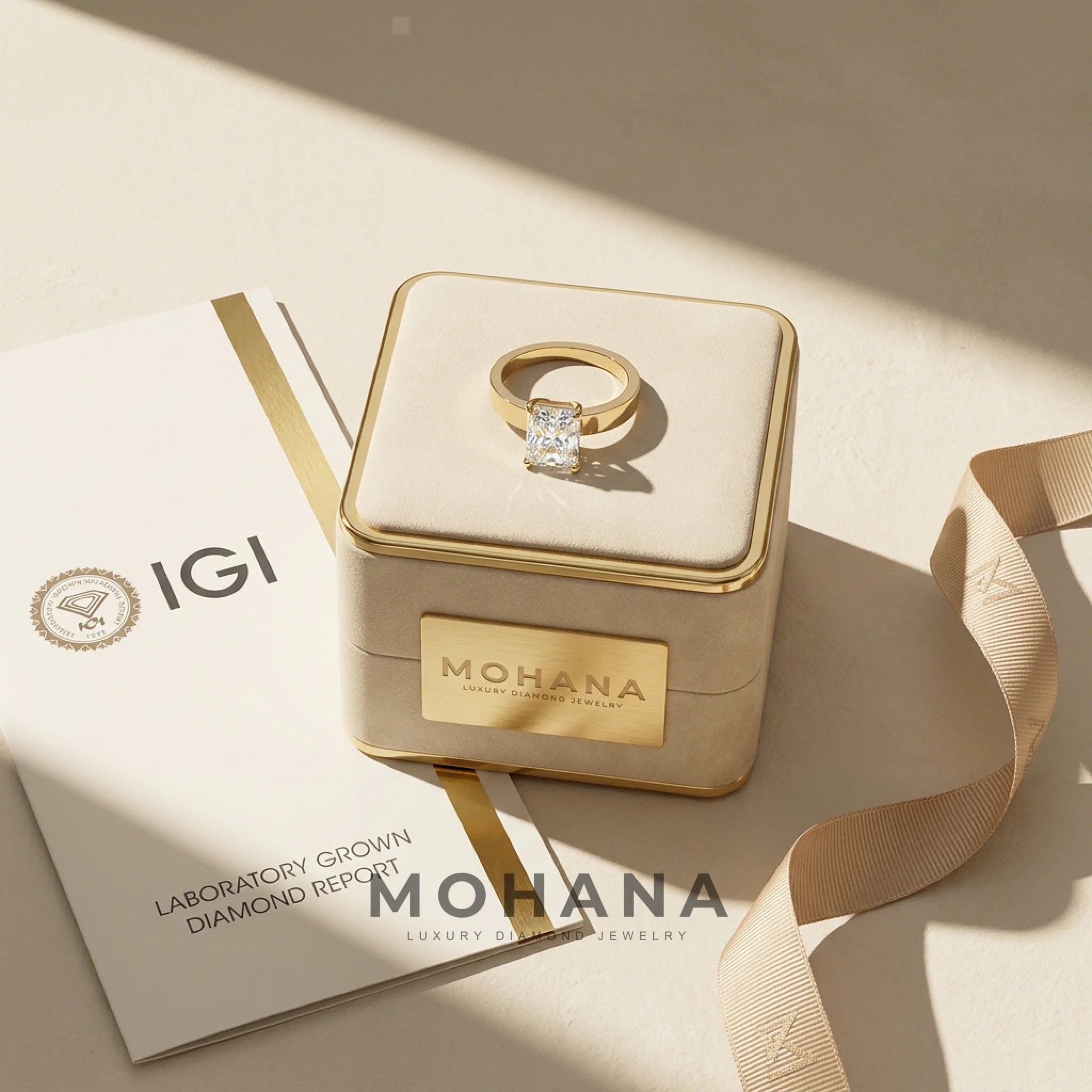 4 Carat Lab Grown Diamond Engagement Ring – Radiant Cut Solitaire | Crownfire - Engagement Ring