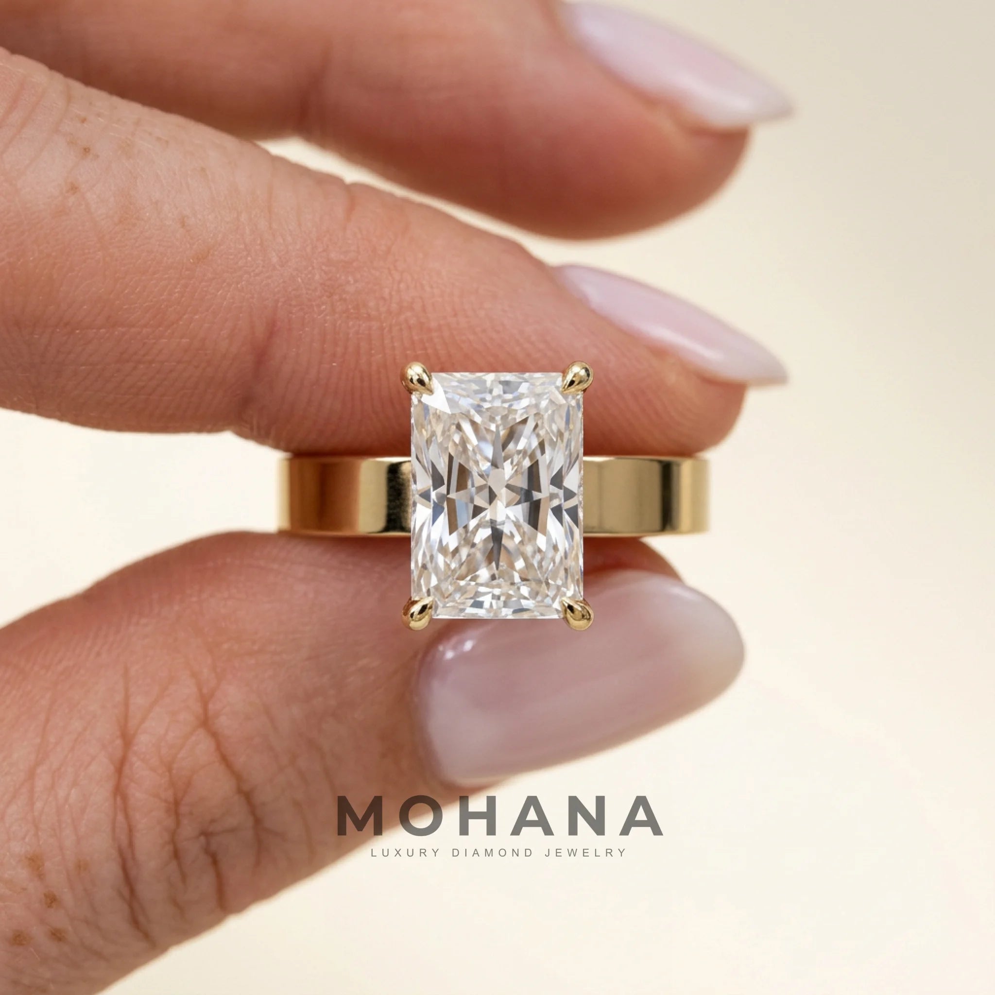 4 Carat Lab Grown Diamond Engagement Ring – Radiant Cut Solitaire | Crownfire - Engagement Ring