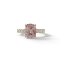 4 Carat Pink Cushion Cut Hidden Halo Eternity Lab Diamond Engagement Ring - Sandrine - 10K Solid Gold / Yellow Gold