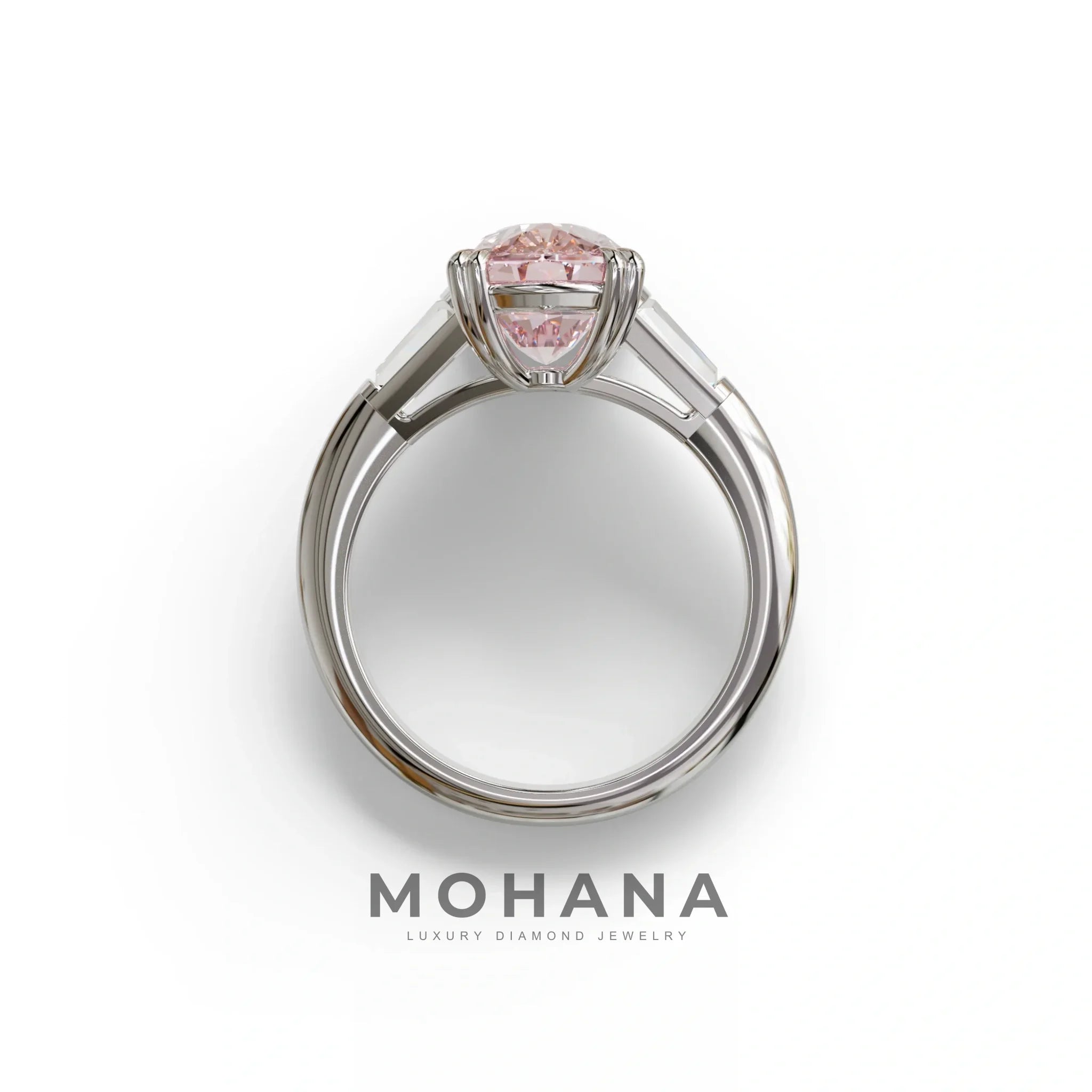 4 Carat Pink Elongated Cushion Cut Lab Diamond Engagement Ring - Sagittarius
