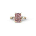 4 Carat Pink Elongated Cushion Cut Lab Diamond Engagement Ring - Sagittarius - 10K Solid Gold / Yellow Gold