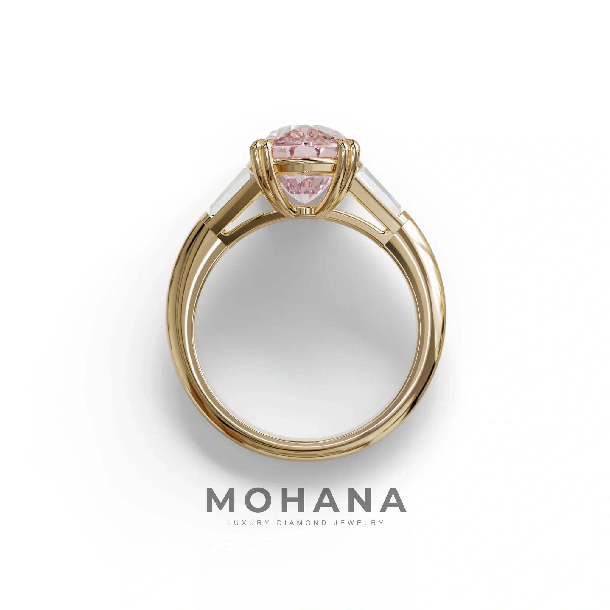 4 Carat Pink Elongated Cushion Cut Lab Diamond Engagement Ring - Sagittarius