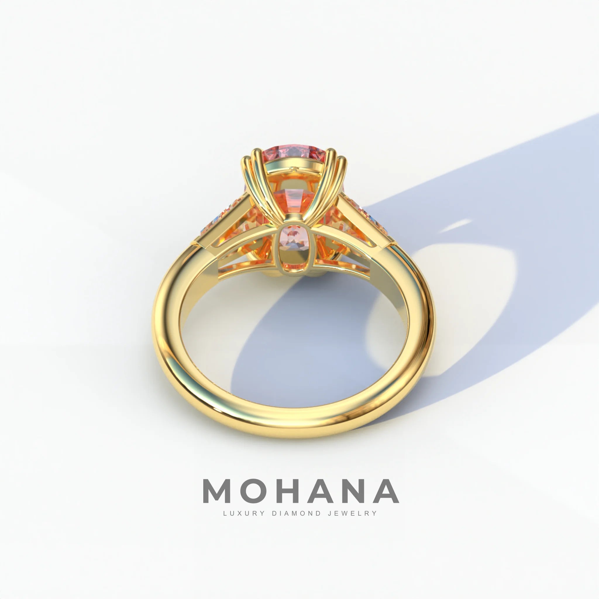 4 Carat Pink Elongated Cushion Cut Lab Diamond Engagement Ring - Sagittarius