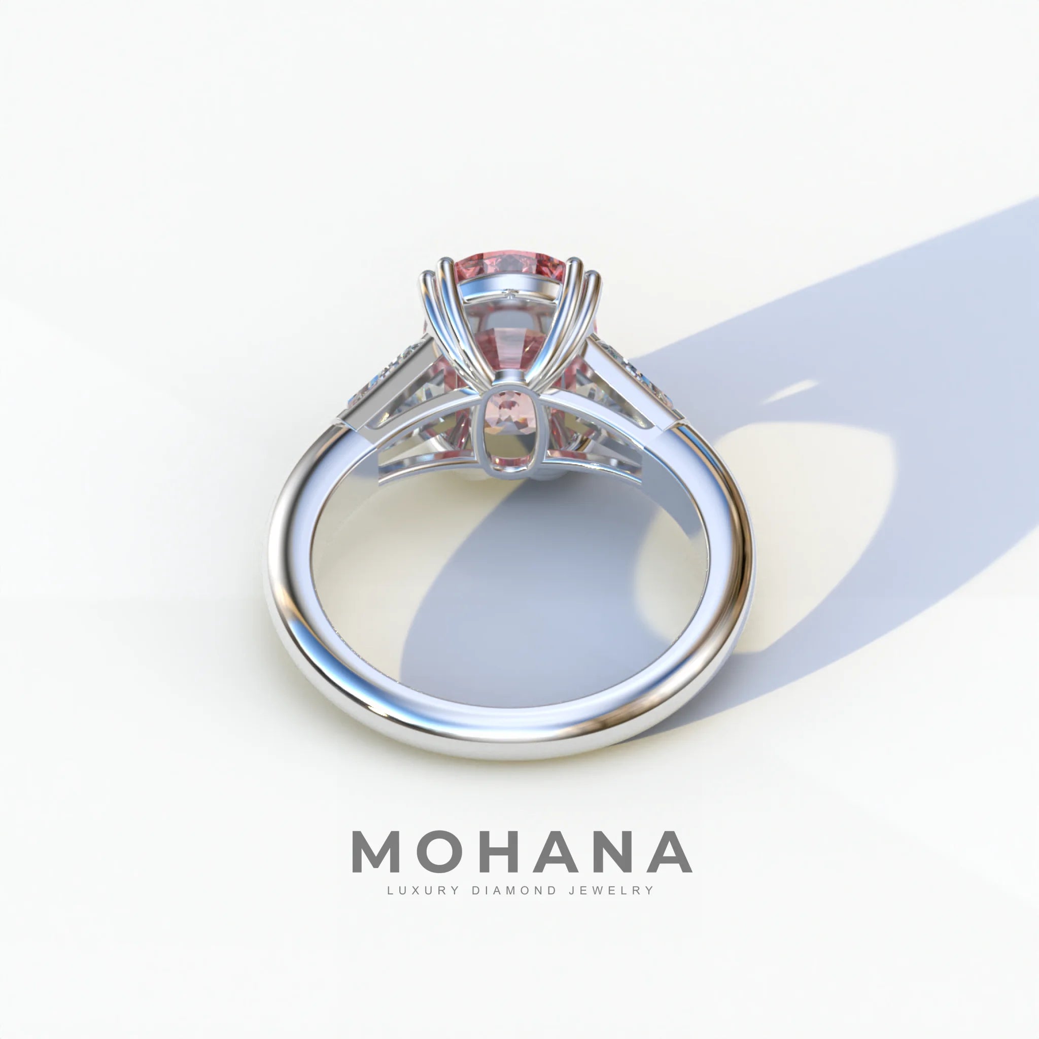 4 Carat Pink Elongated Cushion Cut Lab Diamond Engagement Ring - Sagittarius