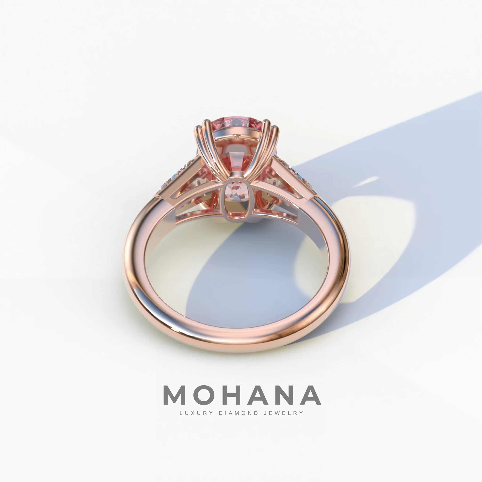 4 Carat Pink Elongated Cushion Cut Lab Diamond Engagement Ring - Sagittarius