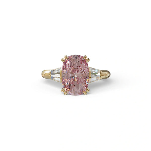 4 Carat Pink Lab Grown Diamond Engagement Ring – Cushion Cut Halo | Sagittarius
