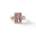 4 Carat Pink Lab Grown Diamond Engagement Ring – Radiant Cut Three Stone | Tacor