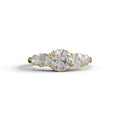 4 Carat Round Multi Stone Diamond Ring - Avia - 10K Solid Gold / Yellow Gold