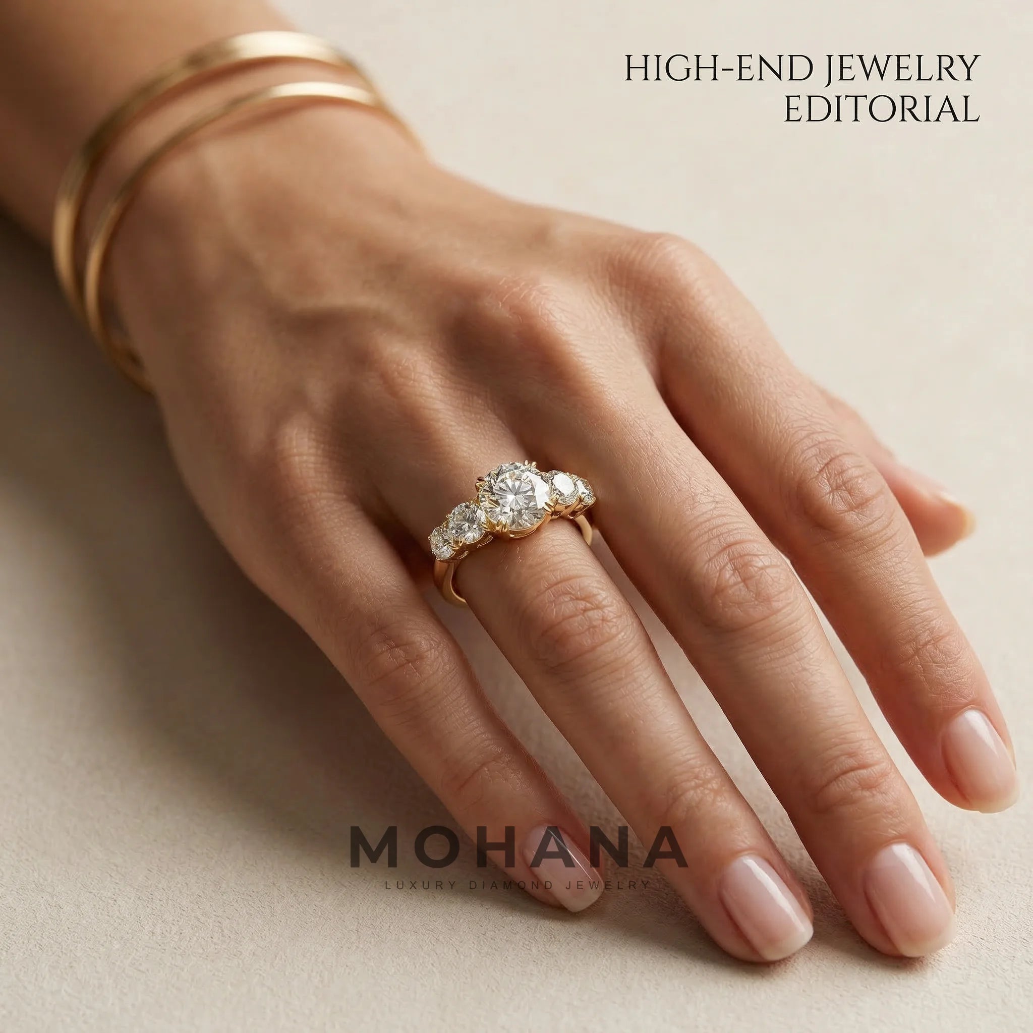 4 Carat Round Multi Stone Diamond Ring - Avia