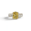4 Carat Yellow Oval Cut Full Eternity Lab Grown Diamond Ring - Enigma - 10K Solid Gold / Yellow Gold