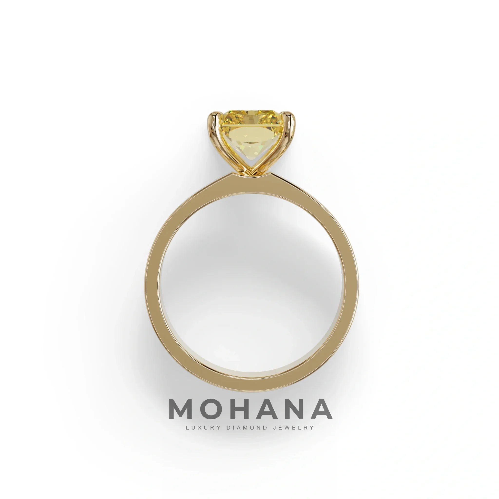 4Ct Yellow Radiant Cut Lab Grown Diamond Solitaire Engagement Ring - Crownfire