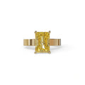 4Ct Yellow Radiant Cut Lab Grown Diamond Solitaire Engagement Ring - Crownfire - 10K Solid Gold / Yellow Gold