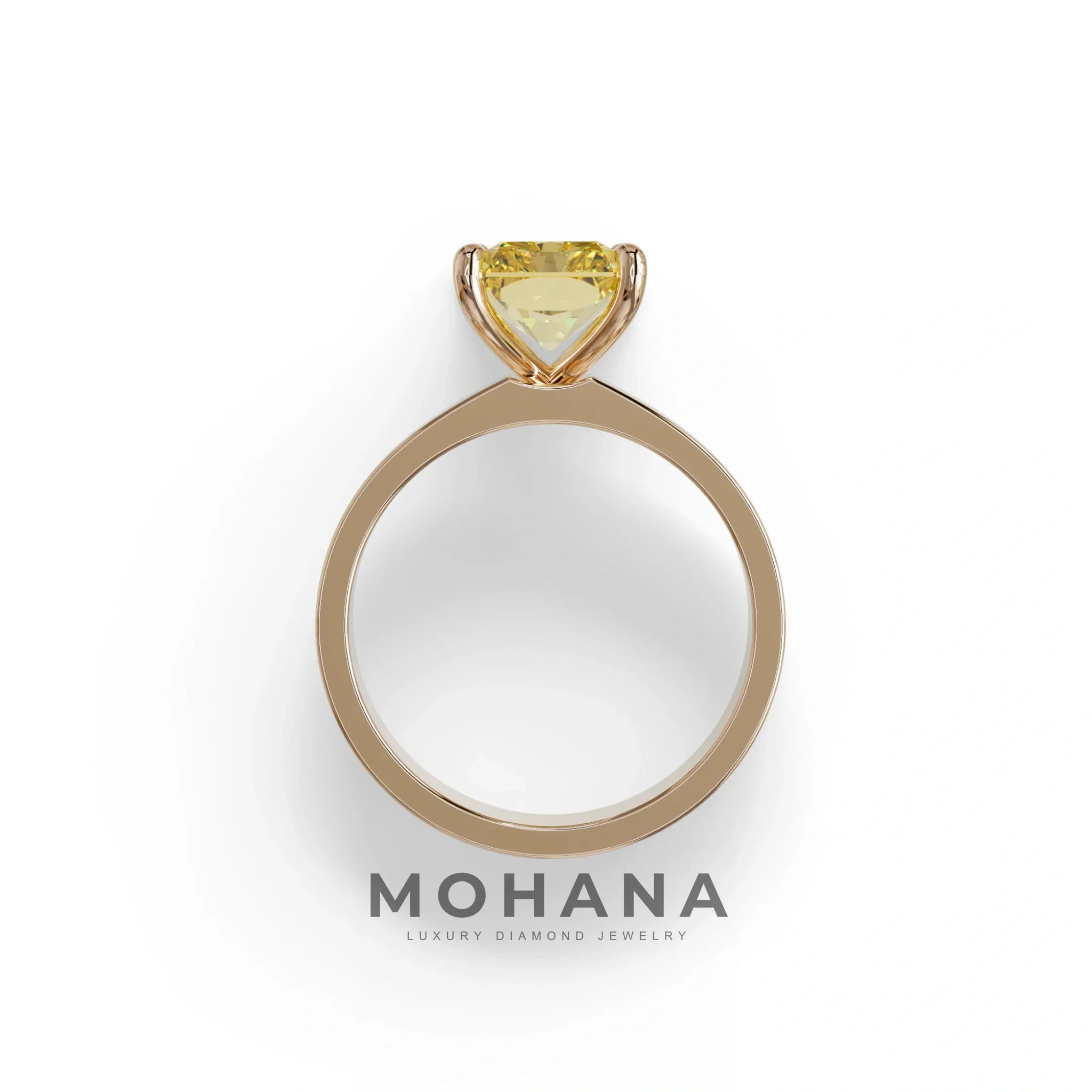 4Ct Yellow Radiant Cut Lab Grown Diamond Solitaire Engagement Ring - Crownfire