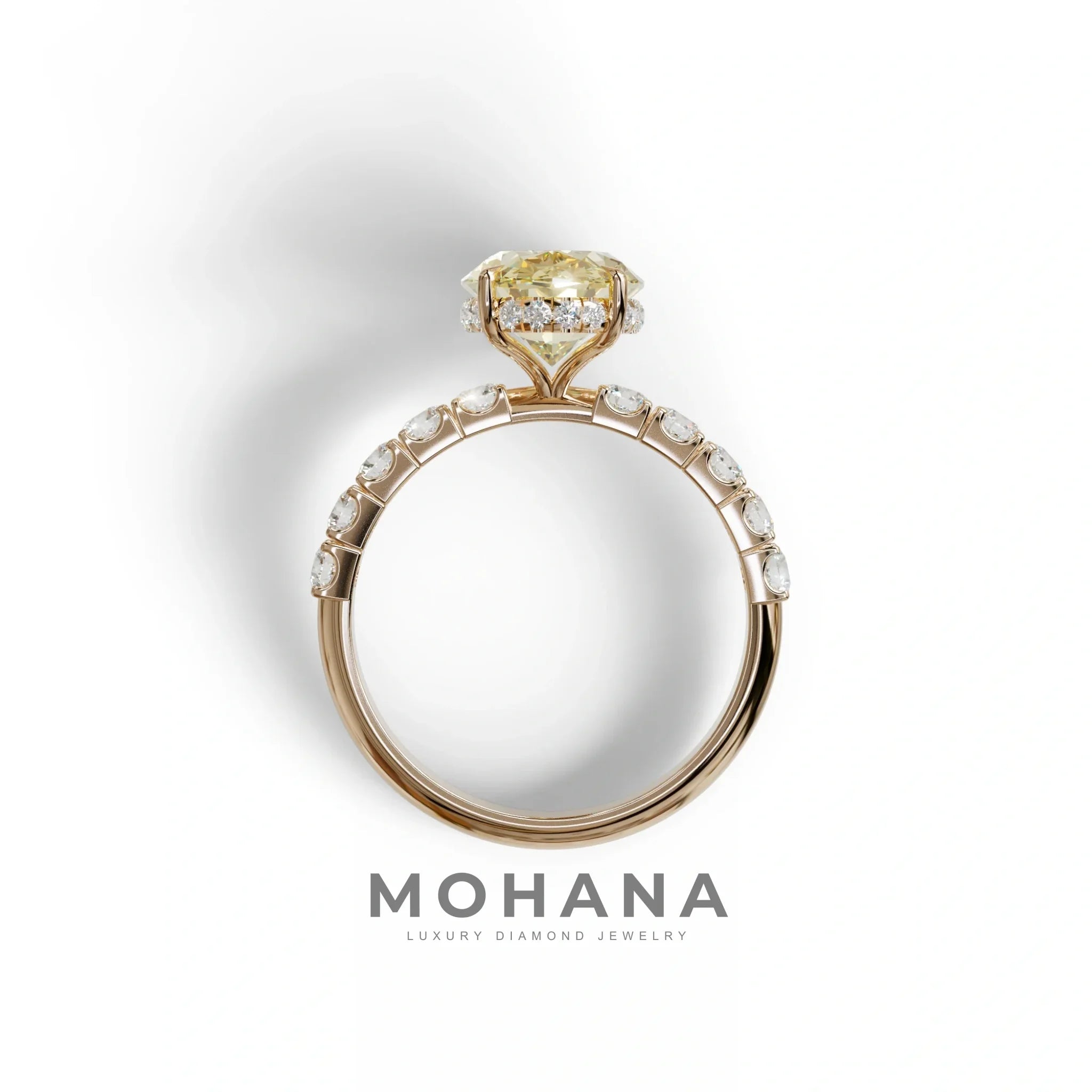4 Carat Yellow Oval Cut Hidden Halo Lab Diamond Engagement Ring - Christie’s