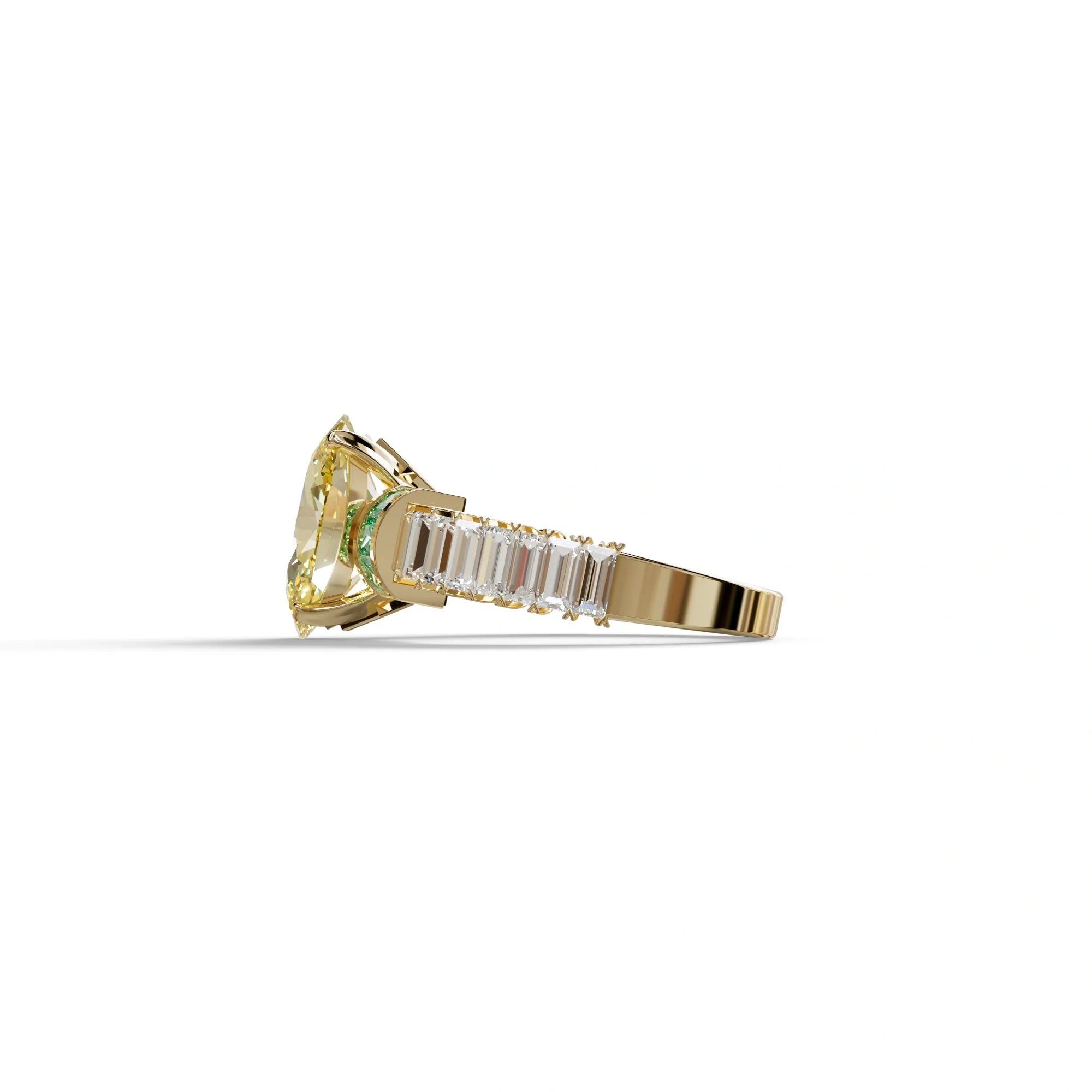 3 Carat Fancy Yellow Oval Cut Lab-Grown Diamond Wedding Ring – Bellora