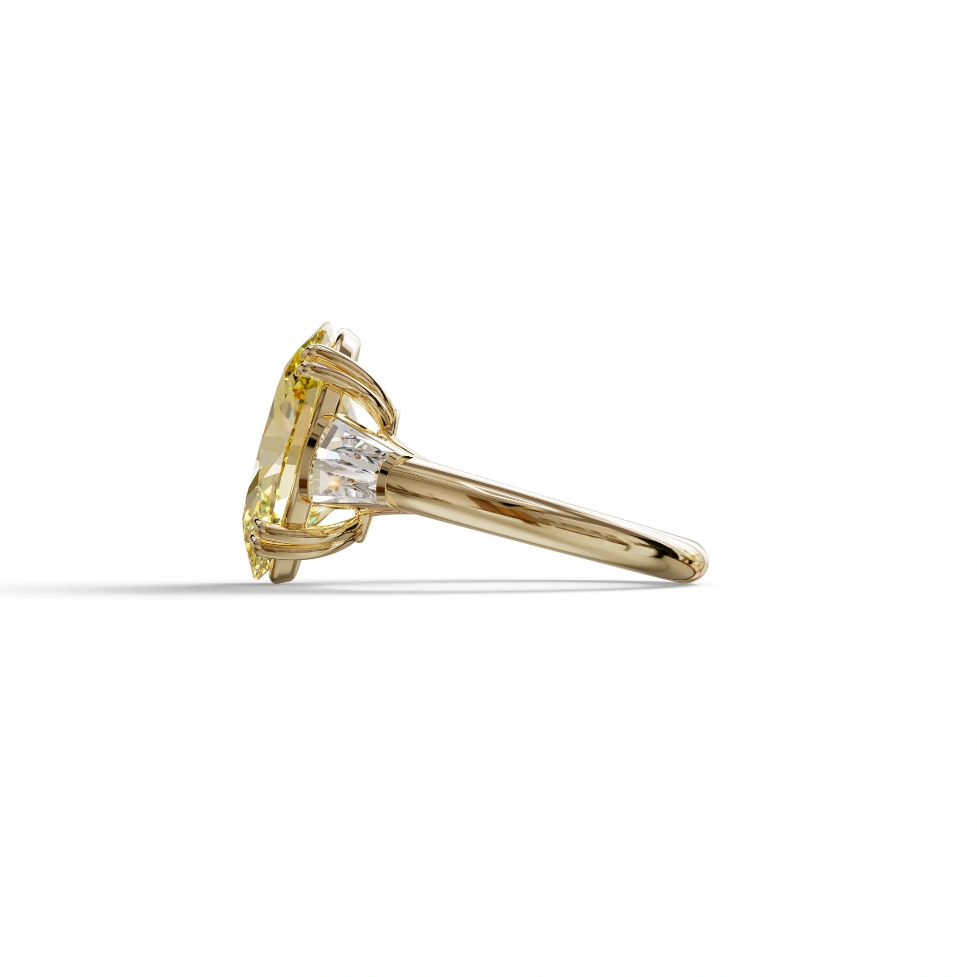 3 Carat Yellow Oval & Baguette Lab Diamond Ring - Persi