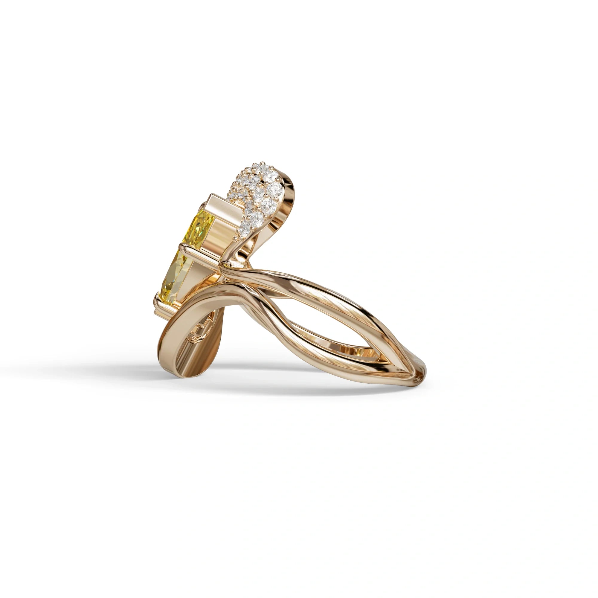 3 Carat Marquise Cut Yellow Lab Grown Diamond Ring - Myka