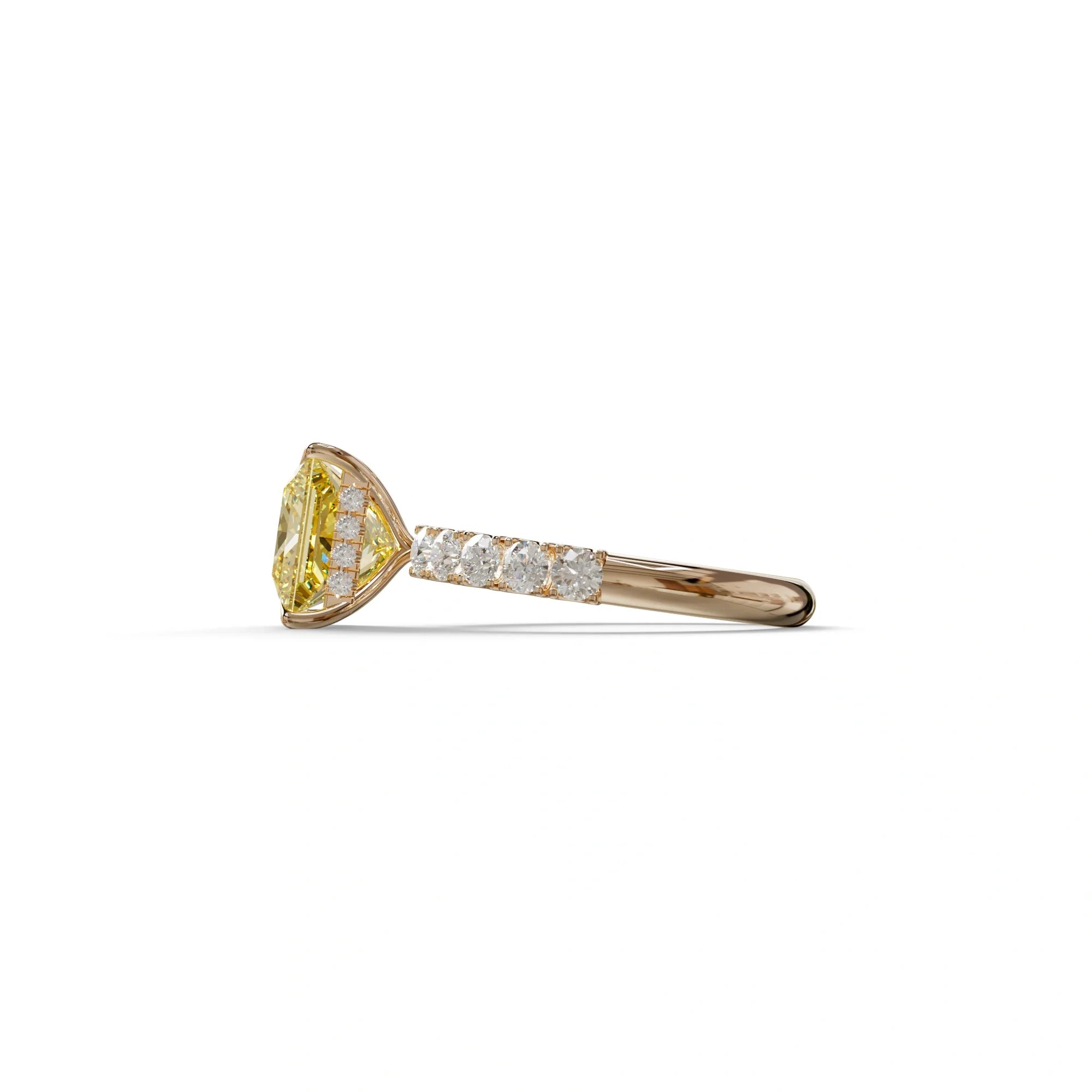 3 Carat Yellow Princess Cut Pave Lab Created Ring - Elysia