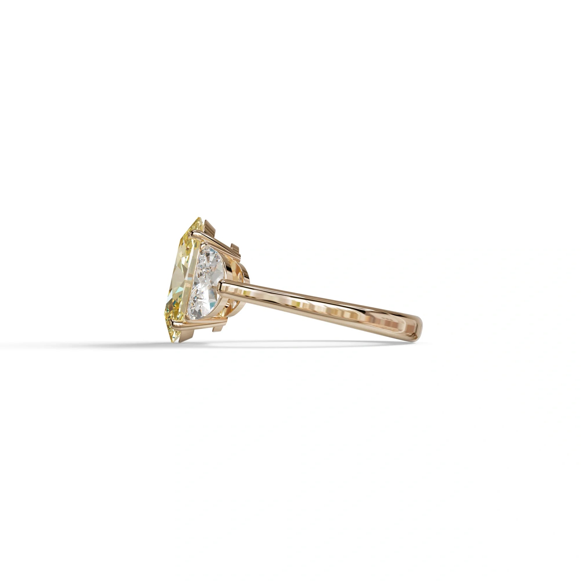 3 Carat Yellow Lab Grown Diamond Engagement Ring · Oval Cut Three Stone | Constellation - view 5