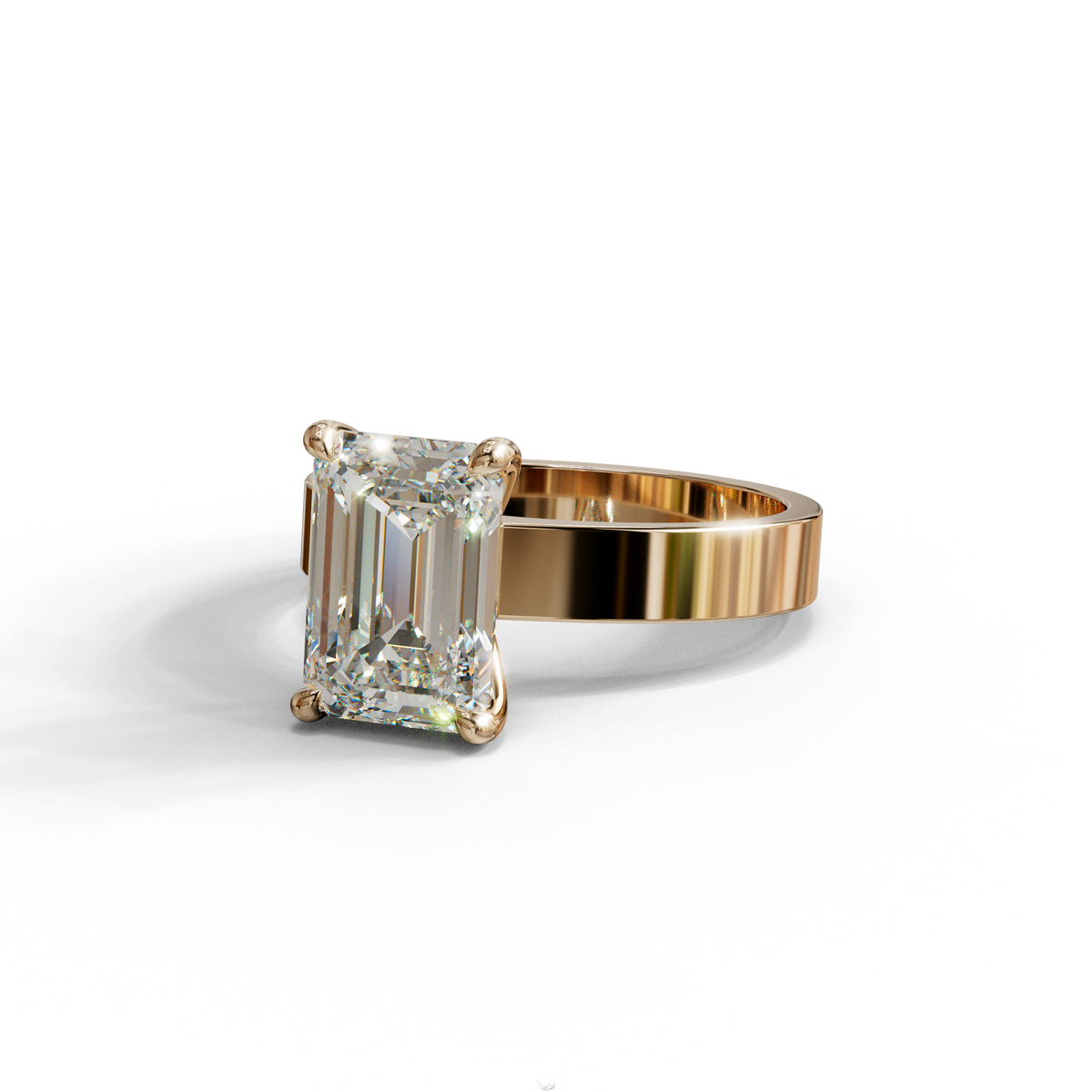 3 Carat Emerald Lab Grown Diamond Solitaire Engagement Ring - Zulu
