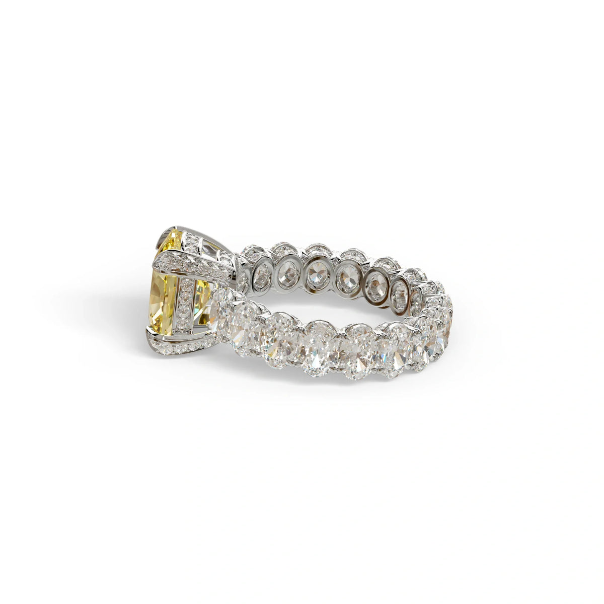 4 Carat Yellow Oval Cut Full Eternity Lab Grown Diamond Ring - Enigma