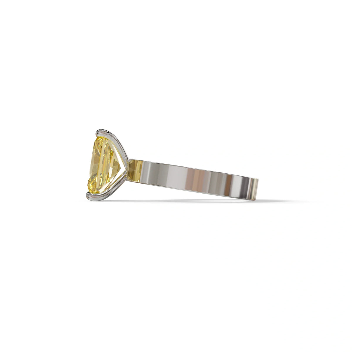 4Ct Yellow Radiant Cut Lab Grown Diamond Solitaire Engagement Ring - Crownfire