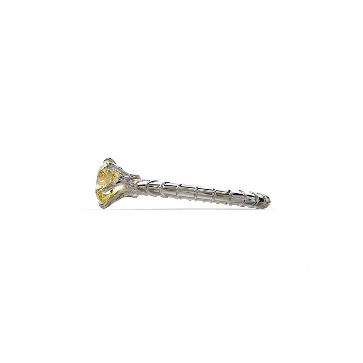 1 Carat Yellow Round Cut Lab Diamond Ring - Hyper Glam